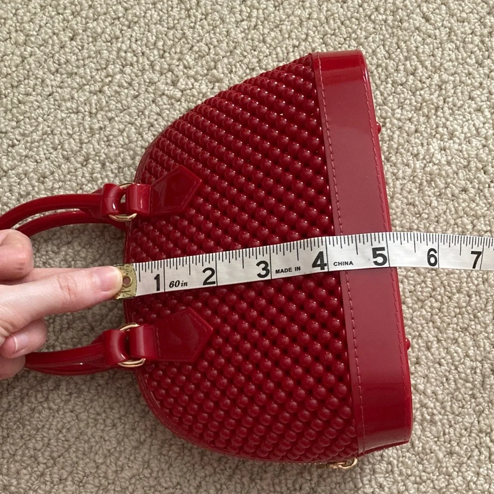 Girls’ Plastic Red Mini Bag Handbag Toy with Top Handle EUC